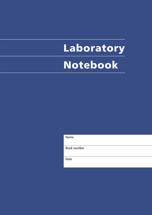 Code A01: A4 laboratory notebook - hardback, 200 pages, 8mm ruled line spacing with left-hand margin