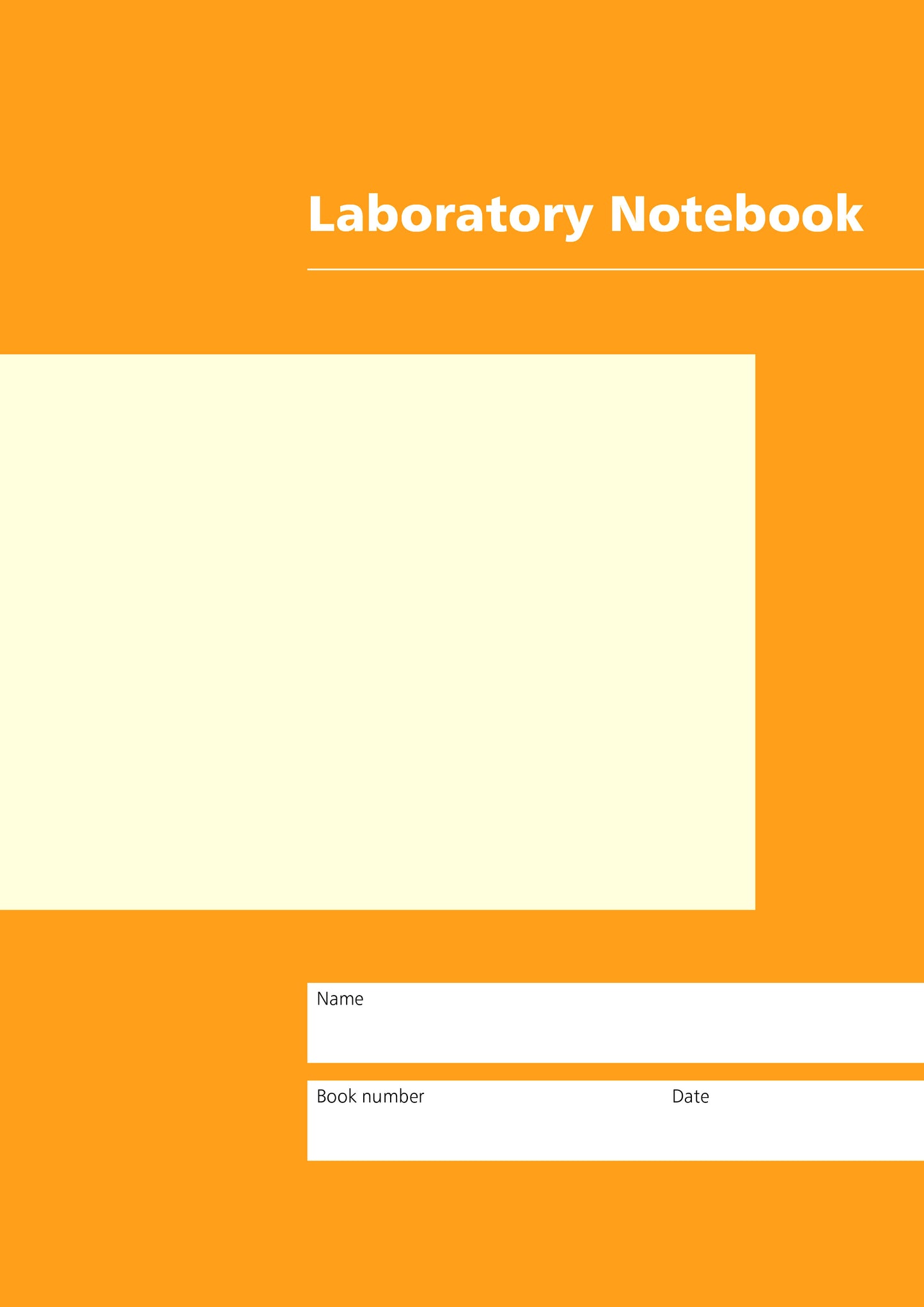 Code A02: A4 laboratory notebook – hardback, 216 pages with 6mm ruled line spacing