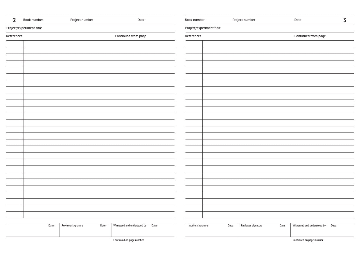 Code A10: A4, GLP laboratory notebook – hardback, 104 pages, 8mm ruled line spacing with left-hand margin