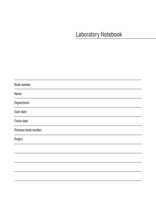 Code A20: A4 laboratory notebook – hardback, 112 pages, 6mm ruled line spacing
