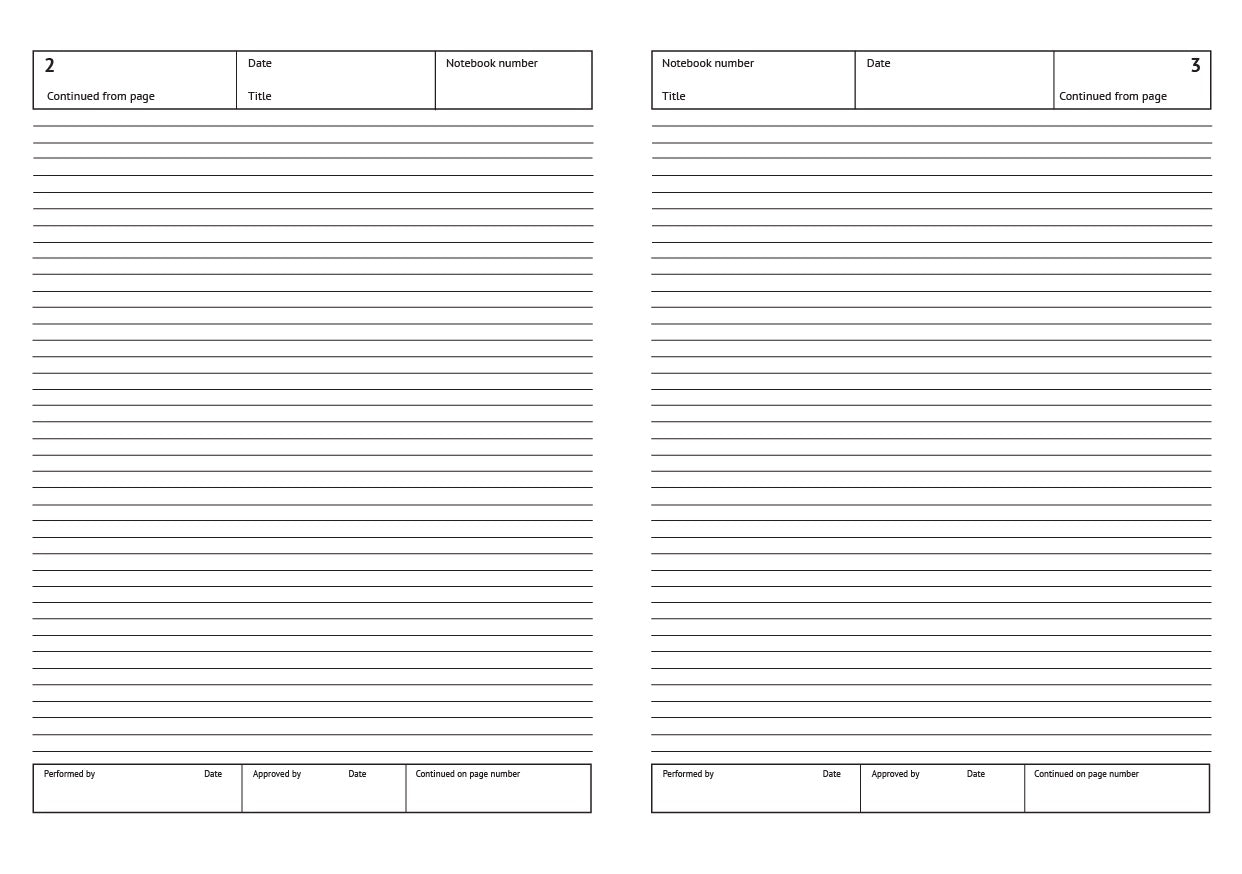Code A20: A4, GLP laboratory notebook – hardback, 104 pages, 6mm ruled line spacing - UPDATED DESIGN