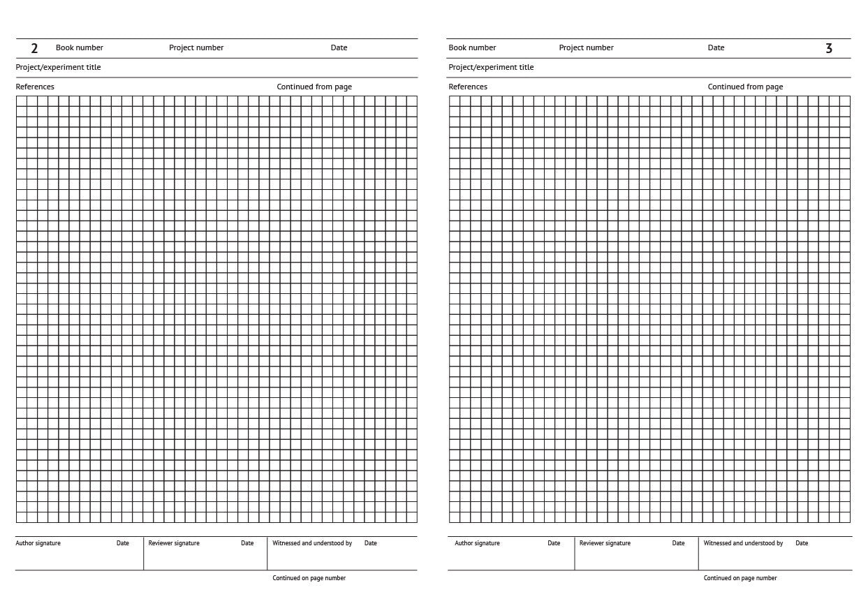Code A30: A4, GLP laboratory notebook – hardback, 104 pages, 5mm squared grid