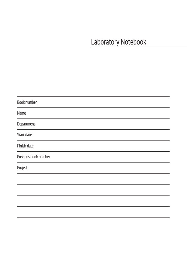 Code D20: A4 laboratory notebook – soft cover, 112 pages, 6mm ruled line spacing